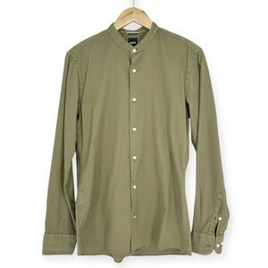 BOSS Men's NWT Slim-Fit Dress Shirt Stand-Up Band Collar size S Hank-Standup-214